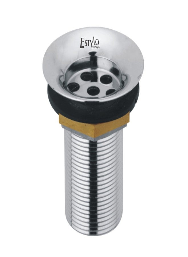 ESTYLO وصلة تصريف نحاسية من ماركة Estylo Bath، مقاس 1.25 بوصة × 3 بوصات، مع شبكة حوض غسيل، مصنوعة من النحاس عالي الجودة. - Image 1